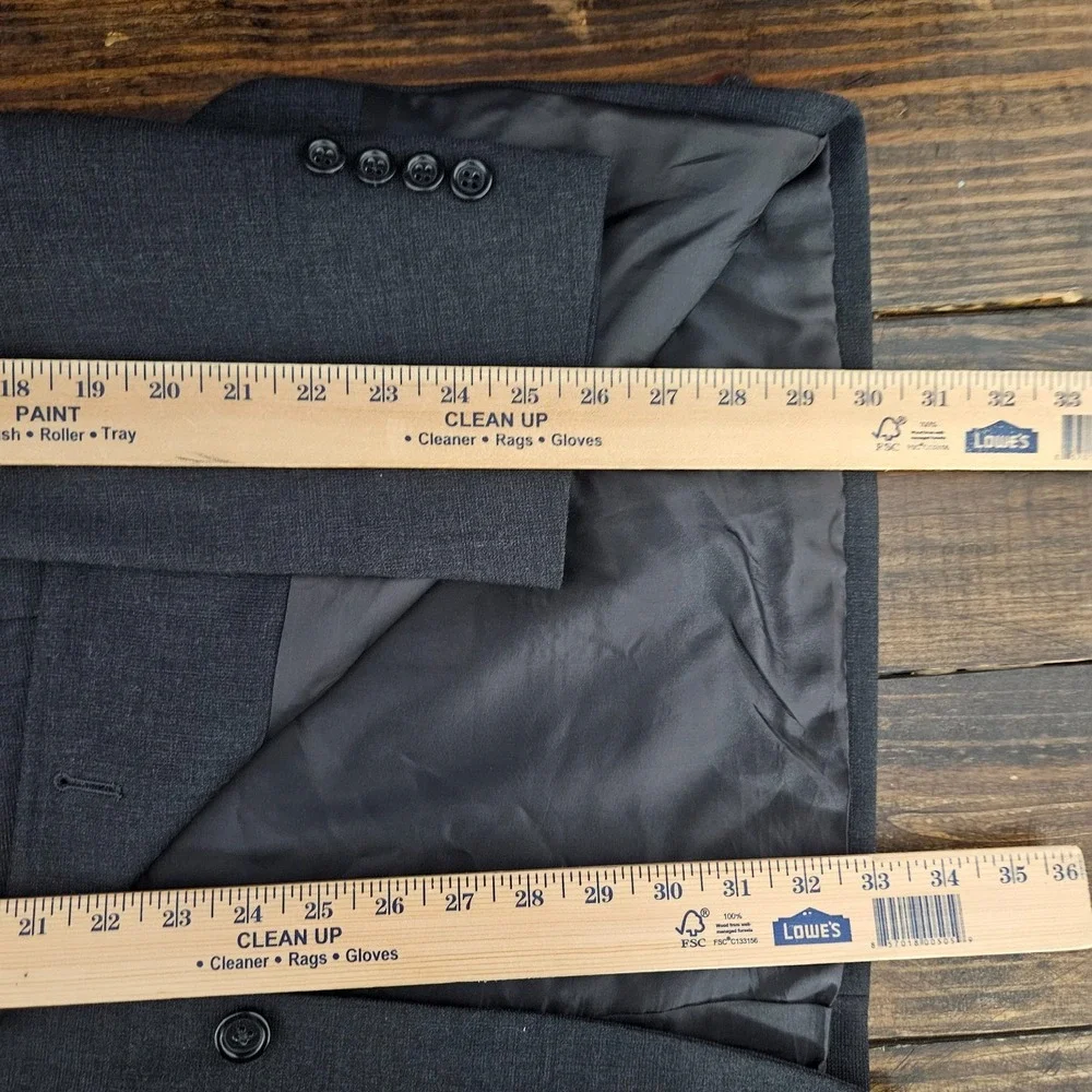 Pronto Uomo Men's Sport Coat Blazer Two Button Lessona Gray Wool Stretch 44L